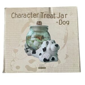 Vintage Dog cookie jar Dalmatian fish bowl with lid Rare